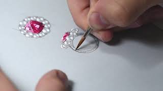 How to Design Jewellery the Traditional Way Using Gouache [upl. by Ahsenor165]