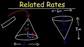 Related Rates  Gravel Dumped Into Conical Tank Problem [upl. by Carrington]