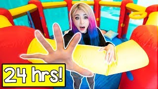 24 Hours In A Bounce House Challenge [upl. by Schramke]