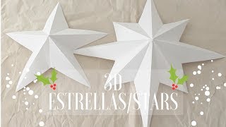 Como Hacer Estrella de Papel 3D 5 y 8 puntas How To Make a 3D Star 5 amp 8 Points diy [upl. by Lleryd]