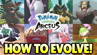 How to Evolve ALL NEW POKEMON in Pokemon Legends Arceus [upl. by Boggers]